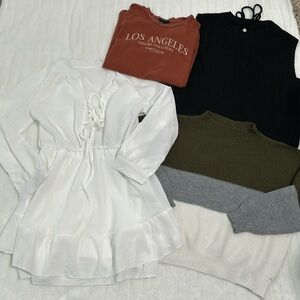 🌷 Bundle of 4 SHEIN Sweaters & Dress